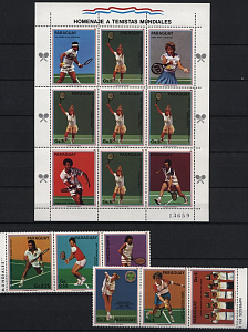 Парагвай, 1986, Теннис, 6 марок + малый лист